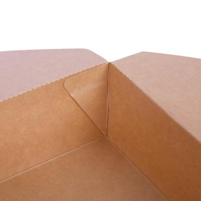 China Disposable Kraft Paper Disposable Box Taking Away Paper Box For Food for sale