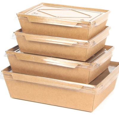 China Disposable Kraft Paper Box Eco - Friendly Customer Designed Paper Bowl For Food Take Out for sale