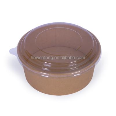 China OEM Disposable Kraft Paper Container For China Food Disposable Paper Salad Bowl for sale