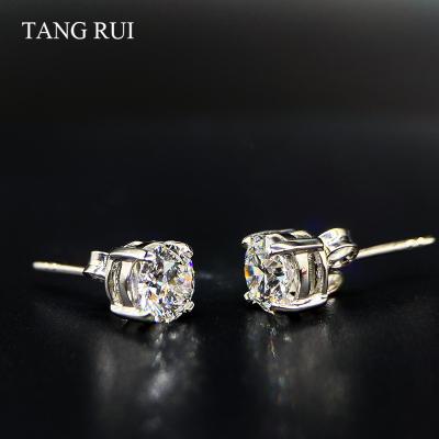 China Hot Sell Wholesale 18K Jewelry Decoration Lab Grown Diamond Ear Jewelry Earrings Gold Plated Stud Earrings for sale