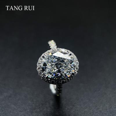 China TANG RUI CLASSIC Hot Selling Customize Women Diamond Ring Wedding Oval Lab Grown Diamond 18k Gold for sale