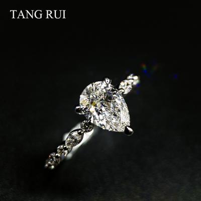 China CLASSIC Lab Developed TANG RUI Diamond Wedding Ring 18K Gold HPHTreal Diamond Jewelry for sale