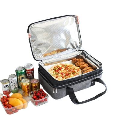 China Waterproof Portable Aluminum Foil Two Layer Oxford Cloth Travel Insulation Pizza Delivery Bag for sale