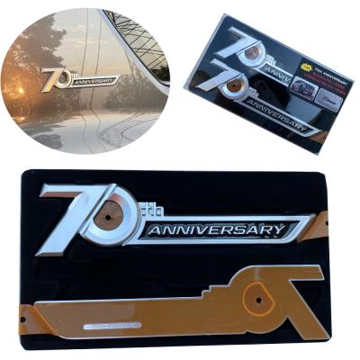 China 2pcs Silver Side Diamond 70th Emblem Anniversary For Land Cruiser 200 300 FJ200 LC300 Accessories for sale