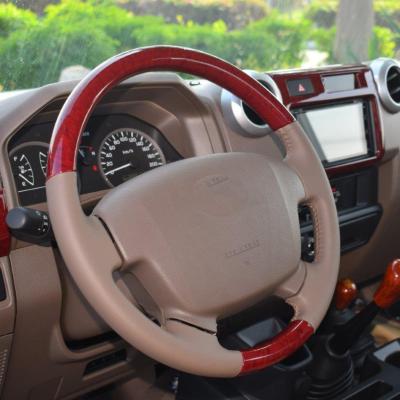 China Diamond Aluminum Alloy Steering Wheel with Wooden for Toyota Land Cruiser 70 Seires LC70 LC75 LC76 LC79 VDJ79 for sale