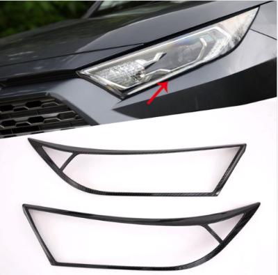 China Single ABS Carbon Fiber Headlight Lamp Cover Trim Tail Light Cover For Toyota Rav4 2018 2019 Accessories for sale