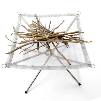 China Mesh Fire Pits Garden Backyard Portable Non-Stick Stainless Steel Foldable Heat Resistant Fireplace for sale