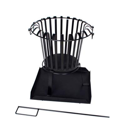 China Outdoor Metal Firepit Basket With Ashtray 39.5x38x43.5cm for sale