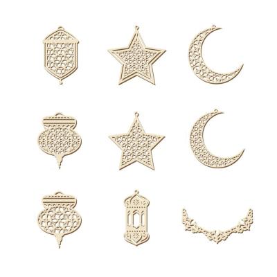 China Europe Wooden Pendants Eid Mubarak Party Wall Ornaments Eid for Eid Mubarak Decoration for sale