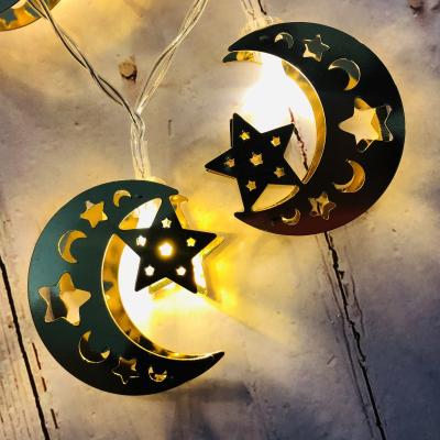 China LED Moon Star Shape Eid Mubarak LED Fairy Lights Decorations String Eid Mubarak Lights for sale