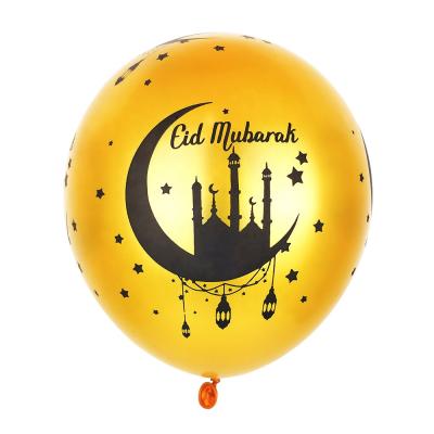 China Promotional Toy 12inch Custom Design Eid Mubarak Printed Latex Eid Mubarak Balloon for Eid Party Decoration for sale