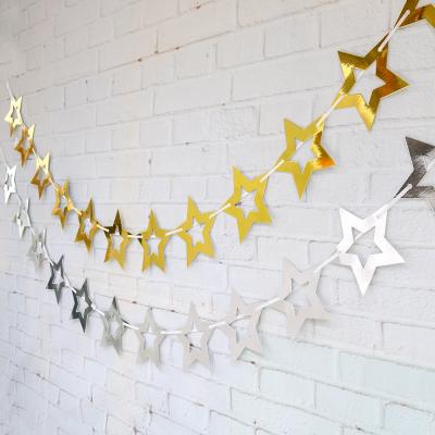 China Papercard Star Hanging Paper Garlands Party Banner For Room Decoration for sale