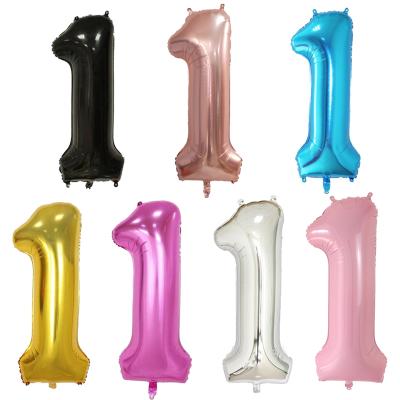 China Gift Toy 40 Inch 0 To Large Rainbow 9 Gradient Number Balloons Foil Helium Digital Balloons For Birthday Decorations for sale