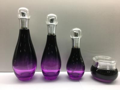 China Bowl- Shaped Glass Cosmetic Containers / Skin Care Lotion Bottles Packaging / Pump Bottles for sale