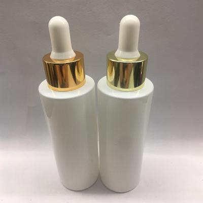 China In Stock Retail 60ml Popular Design Dropper Bottle Glass 1 Pc Piece Sell White Bottle Golden Collar & White Dropper for sale