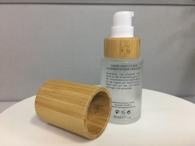 China ZYLINDER-Glas-Lotions-BambusPumpflasche SGS MSDS kosmetische Verpacken zu verkaufen