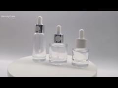 15ml Glass Button Dropper Bottle Silkscreen Printing Logo For Skincare Serum