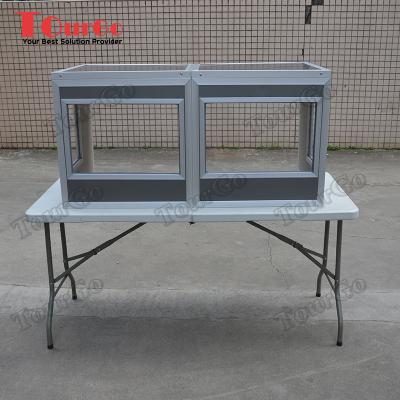 China Translation TourGo Gray Table Top Dark Interpreter Booth made of aluminum composite panels for sale