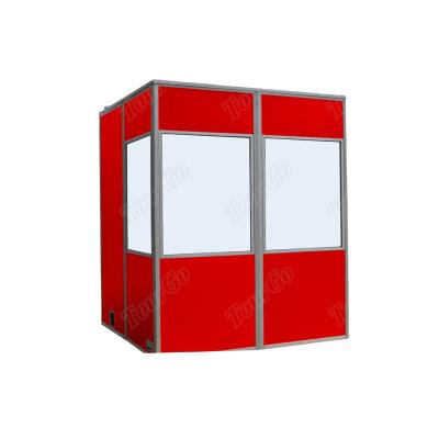 China TourGo International Portable Red Soundproof Translation Booth For Two Person for sale