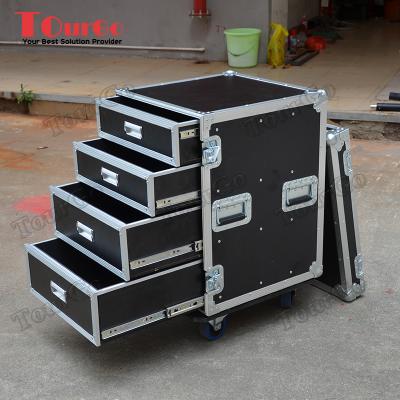 China Durable Custom TourGo 12U Shelving Flight Cases With Wheels for sale