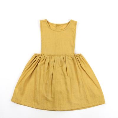 China New Design Anti-wrinkle Kids Girls Summer Dress Sleeveless Canvas Babies Dress for sale