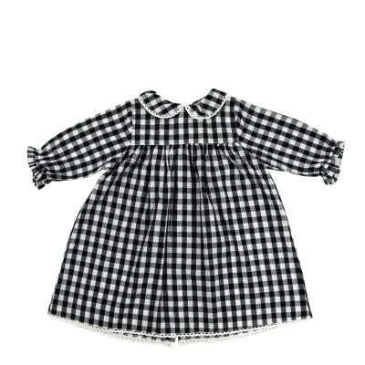 China Boutique New Arrival Breathable Toddler Plaid Fabric Long Sleeve Dress Girls Dresses Children for sale