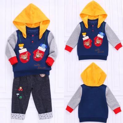 China Fashion Kids Casual Clothing Sets Warm Hoodies Top Pants Two Pieces Clothing Set Boys for sale