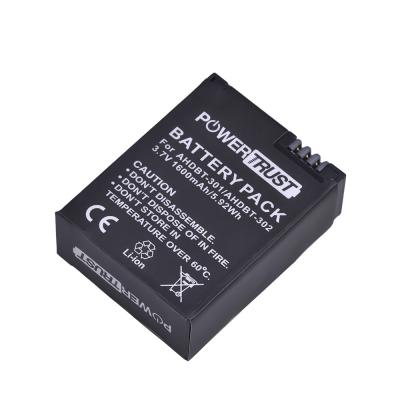 China Hot Sale 1600mAh 3.7V AHDBT-301/302 Camera Battery Rechargeable Battery For Gopro HD Hero3+ Hero 3 for sale