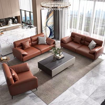 China Custom Comfortable Nordic Modern Furniture Convertible Leather Living Room PU Sofa Set Furniture for sale