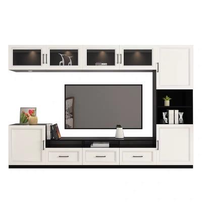 China (Other)Adjustable Luxury Led Living Room TV Stand Wall Mounted Wooden Furniture for sale