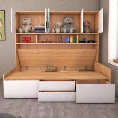 China Lowest Price Kids Bedroom Furniture Cute Kids Bed Bed Has Bookcase Wooden Bunk Bed for sale