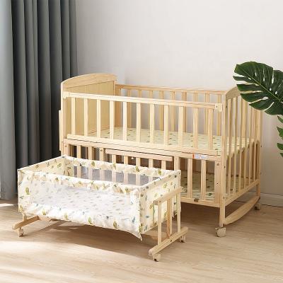 China 2021 European quality wholesale durable factory price fashion baby crib baby crib portable bedside bed for sale