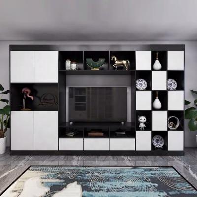 China Custom Modern Living Room Furniture Coffee Table Set Single TV TV Stand Wall Unit Wood Cabinet for sale