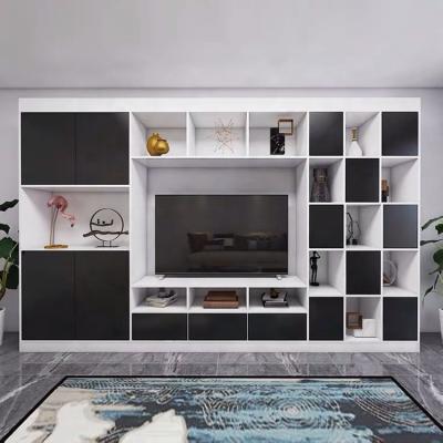 China Modern Wooden Home Living Room Furniture Wooden Wall Unit Coffee Table TV Cabinet TV Stands for sale