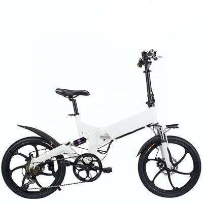 China 20inch Alloy Aluminum Electric Folding Bike With Rear Shock Absorber for sale