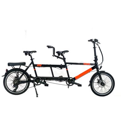 China Steel New Type Traveling Two Wheel E-bike For 3 Person , Sightseeing Electric Folding Bicycle For Adult for sale