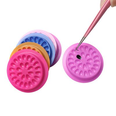 China Shape Grafting Tools Disposable Eyelash Glue Tray Flower Dish Glue Pad Small PVC Accessory Color for sale