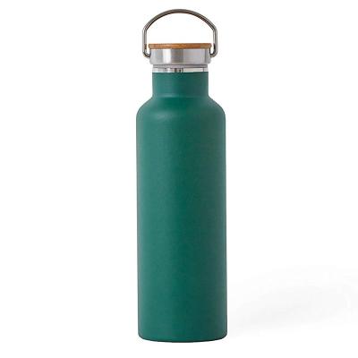 China Durable Wide Mouth Stainless Steel Thermos Vacuum Flask Cup Insulated Double Wall Outdoor Rising Sport Bottle With Bamboo Lid for sale