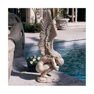 China Outdoor Garden Bronze Large Angel Bronze Sculpture Europe Hot Selling Classical Metal Life Size Angel Bronze Sculpture Garden Outdoor for sale