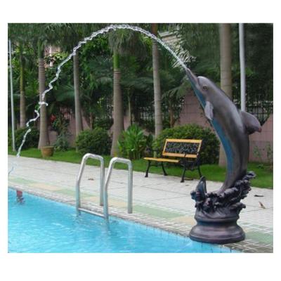 China Europe Dolphin Statue With Water Feature Copper Dolphins Sculpture With Fountain Bronze Colors for sale