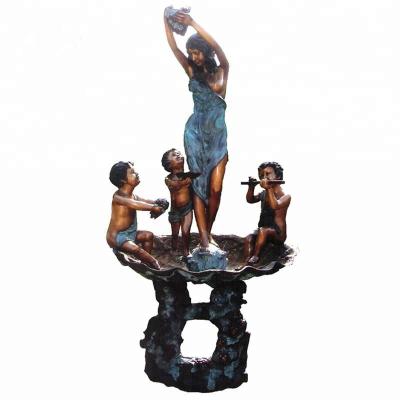 China Lady Justice Fountain Sculpture Europe Copper Water Fountain Outdoor Bronze Fountain Of Justice For Sale for sale