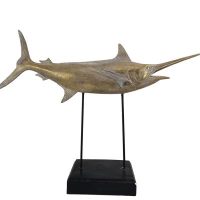 China High Quality Gifts Crafts Decoration China Office Home Pure Copper Marine Animal Handicraft Sculpture Colored Fish for sale