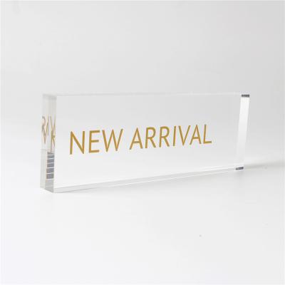 China Office Block Acrylic Nameplates with a Logo Position Display Customize Acrylic Block Logo for sale