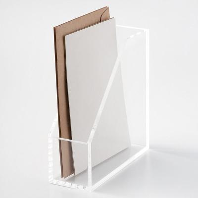 China Clear Acrylic Document File Holder and A4 Document Holder Magazine Folder Holder for Office and School for sale