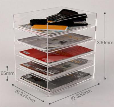 China Office Eco-friendly Ribbon Storage Box, Acrylic Multi-Layer Office Folder Transparent A4 Binder File Storage Holder. for sale