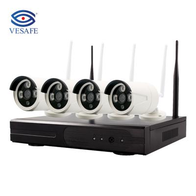 China WaterprooIP Wireless Camera Promotion 4CH 1080P Kits Face Detection VESAFE Wireless NVR Camera System Te koop