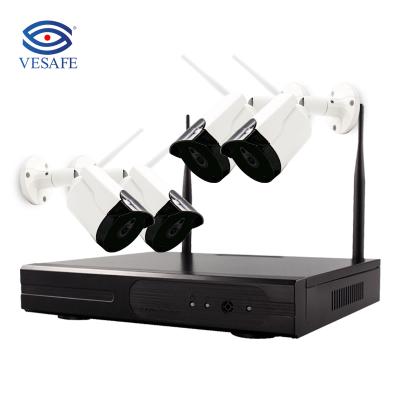 中国 Waterproof Wifi Nvr IP Camera Nvr Kit NIGHT VISION VESAFE 4CH H.265 CCTV Camera System Wireless Wifi Camera Kit 販売のため