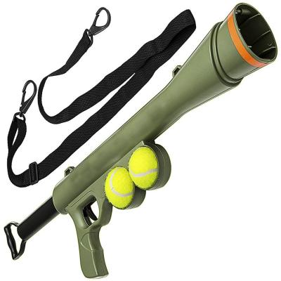 China Viable Funny Pet Launcher Gun Toys With Dog Chews Squeaky Tennis Balls for sale