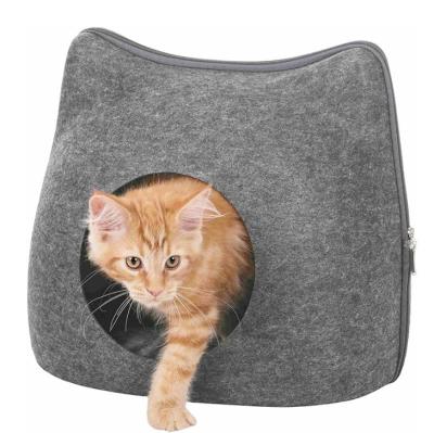 China Boat Pet Bed Hole Ready Heating Shear Hard Portable Pets Cat Tent Folding Hole With Zipper for sale