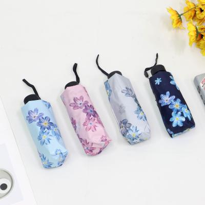 China All In Bloom 1 Mini Umbrella Colorful Sunny Pattern Fold Five Easy To Carry Sunny Rainy Umbrella for sale